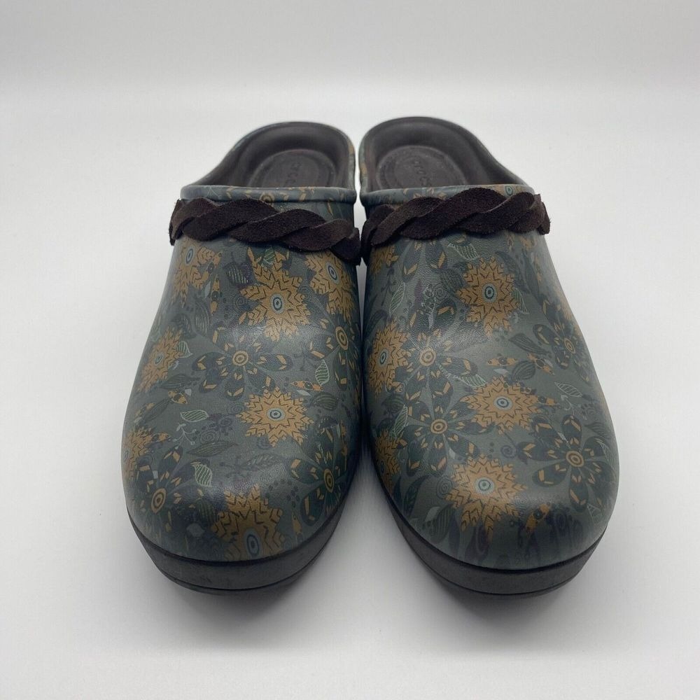 CROCS Sarah Graphic Floral Green / Brown Womens US‎ 9 Dual Comfort Clog EUC - Picture 6 of 9